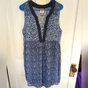 Navy and white floral dress
